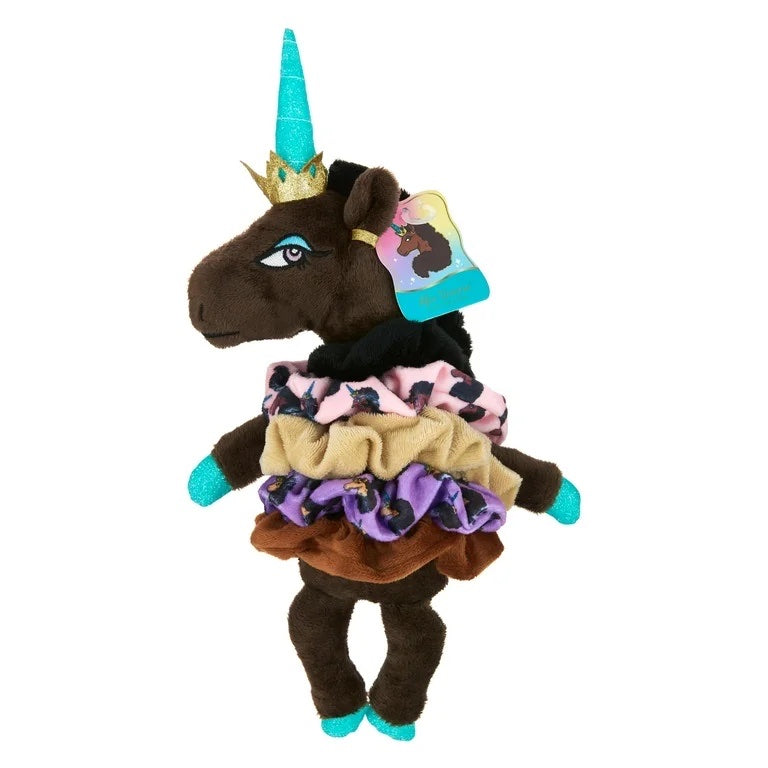 Afro Unicorn Scrunchie Plush Unicorn Doll Set